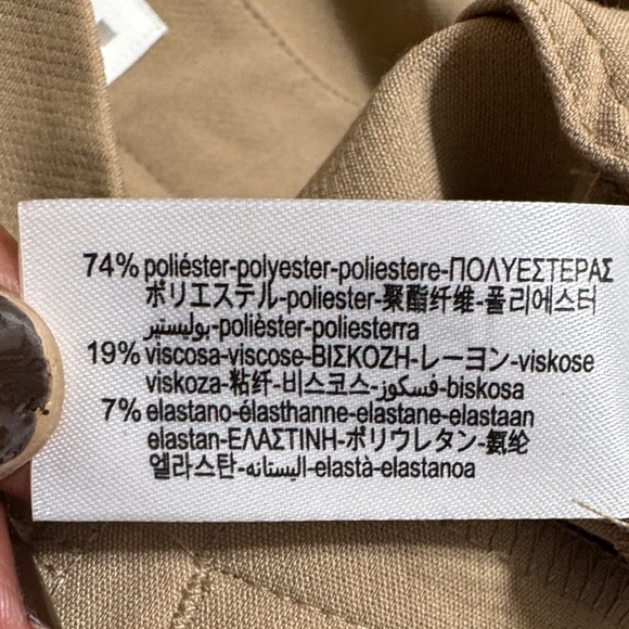 Zara High-Waisted Tan Culotte Trousers Wide-Leg Cropped size L Streetwear Office - Picture 5 of 9